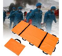 Generico Barella Piatta Pieghevole Portatile di Salvataggio di Emergenza Tela Ispessita 12 Manici Morbida Barella di Pronto Soccorso Domestico con Borsa per Ospedali Ambulanze,180 * 70cm