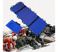 Generico Barella Portatile Pieghevole Barella Morbida in Tessuto di Nylon con 12 Maniglie Barella di Salvataggio con Barella con Cintura di Sicurezza per Evacuazione di Vittime,Blu