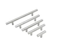 Generico Barra lunga a forma di T La maniglia in acciaio inossidabile argento è adatta for le maniglie dei mobili dei cassetti dell'armadio della porta della cucina(Black 50mm)