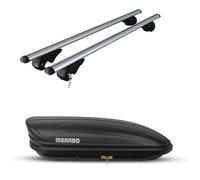 Generico Barre Brio + Box Marathon 400 portatutto Portapacchi Auto (con corrimano) Alluminio per Dacia Duster 08>13