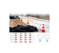 Generico Barriera a Cono Stradale Estensibile, Barra di Sicurezza Retrattile da 1,38 m a 2 m per parcheggi, Set di Barriere temporanee Portatili (R/6 Pezzi) per Una Maggiore Sicurezza