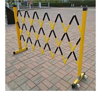 Generico Barriera di Sicurezza Mobile espandibile con Ruote - Giallo e Nero, 1,2x5 m, Portatile, per Il Controllo della Folla e l'avvertimento, Ideale per Eventi, Cantieri e per la Sicurezza.