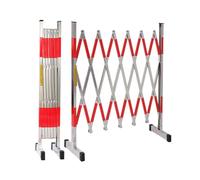 Generico Barriera di Sicurezza Mobile, Recinzione di Sicurezza Retrattile, barriera Stradale Portatile ed espandibile in Acciaio Inossidabile - cancello di Sicurezza Pieghevole con Ruote per sicurezz