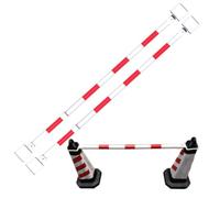 Generico Barriera di Sicurezza Stradale Estensibile con Coni - Leggera, da 1,2 a 2 Metri, con Barriere Riflettenti per Il Traffico, 2 Coni Rossi e Bianchi per Un Efficace Controllo della Folla, Ideal