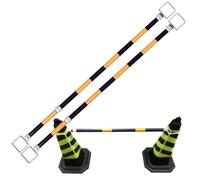 Generico Barriera di Sicurezza Stradale Estensibile con Cono e Pellicola Riflettente, Regolabile da 1,2 a 2 Metri, Leggera, Ideale per parcheggi, Confezione da 2 (Giallo e Nero)