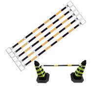 Generico Barriera di Sicurezza Stradale Estensibile con Cono e Pellicola Riflettente, Regolabile da 1,2 a 2 Metri, Leggera, Ideale per parcheggi, Colore Giallo e Nero (Confezione da 5)