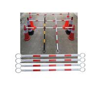 Generico Barriera Estensibile con Coni stradali, da 90 cm a 180 cm, Retrattile per la Sicurezza Stradale e Il parcheggio, 20 Barre trasversali Rosse (Coni Non Inclusi), barriera Versatile per Il Cont