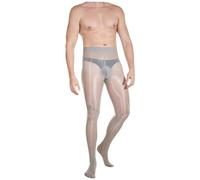 Generico Bas de Soie pour Hommes Qing Pastèque Fichier Grande Oeuf Vertical Bas de Soie pour Hommes Huile Brillant Collants Mince Haute Élastique Aiguille Huile (Grey One Size)