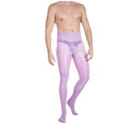Generico Bas de Soie pour Hommes Qing Pastèque Fichier Grande Oeuf Vertical Bas de Soie pour Hommes Huile Brillant Collants Mince Haute Élastique Aiguille Huile (Purple One Size)