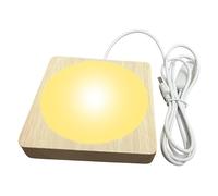 Genérico Base di luce artistica in vetro, Base di visualizzazione per luci a LED in legno | Supporto per display a LED in legno | Il cambio quadrato multicolore colorato USB 3 ha acceso il supporto
