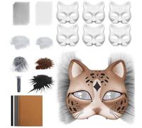 Generico Base Maschera Gatto - Maschere Animali Grezze per Travestimenti - Costume con Rete e Feltro per Feste Maschere Carnevale Unisex