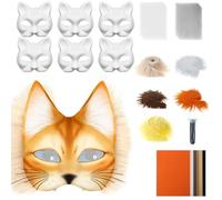 Generico Base Maschera Gatto - Maschere Animali Grezze per Travestimenti - Costume con Rete e Feltro per Feste Maschere Carnevale Unisex