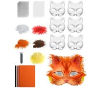 Generico Base Maschera Gatto | Maschere Animali Grezze per Travestimenti | Costume con Rete e Feltro per Feste Maschere Carnevale Unisex