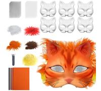 Generico Base Maschera Gatto | Set Maschere Gatto in Bianco | Costume con Rete e Feltro per Feste Maschere Carnevale Unisex