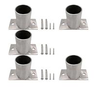 Generico Base per palo Rotonda 2x2 4x4 6x6 8x8 Pollici, Ancoraggio per Pali in Legno da Esterno/Punta per Colonna di Recinzione in Acciaio Inossidabile/staffe per pergola, 1 2 3 4 5 6 Pezzi, con acce