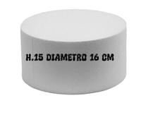 Generico Base Rotonda in Polistirolo, 16 cm Diametro x 15 cm Altezza, Bianco, per Cake Design e Torte Decorate