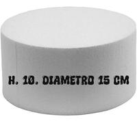 Generico Base Rotonda in Polistirolo per Torte Decorative, 15 cm Diametro x 10 cm Altezza, Bianco