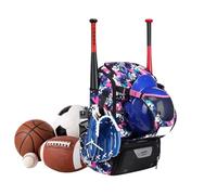 Generico Baseball Backpack - Large Softball Bat Bag With Shoe Compartment Multi Pocket Sports Backpack | Baseball Softball Soccer Football Training Game Travel Practice