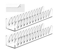 Generico Baseball Cap Organizer, Ball Cap Storage Rack, Acrylic Wall Mount Display, 11.81x1.77x2.17 Inches, Strong Adhesive Hooks, Space Saving Hat Holder for Closet, Door, Bedroom