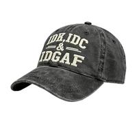 Generico Baseball Hat - Cotton Embroidered IDK IDC | Summer Trucker cap Adjustable 55-60cm, Breathable Casual Baseball cap, Outdoor Sun Protection Hat for Travel Camping Sports | Casual Wear Use