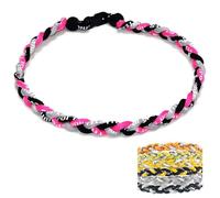 Generico Baseball NecklacesThree Braided Rope Tornado Pattern Necklace for beaded rope for rope number necklaces for game day (22#,20 inches)