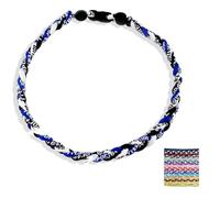 Generico Baseball NecklacesThree Braided Rope Tornado Pattern Necklace for beaded rope for rope number necklaces for game day (7#,18 inches)