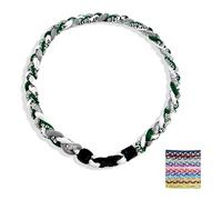 Generico Baseball NecklacesThree Braided Rope Tornado Pattern Necklace for beaded rope for rope number necklaces for game day (15#,18 inches)