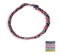 Generico Baseball NecklacesThree Braided Rope Tornado Pattern Necklace for beaded rope for rope number necklaces for game day (17#,20 inches)