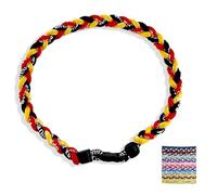 Generico Baseball NecklacesThree Braided Rope Tornado Pattern Necklace for beaded rope for rope number necklaces for game day (11#,20 inches)
