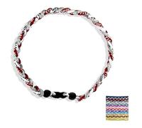 Generico Baseball NecklacesThree Braided Rope Tornado Pattern Necklace for beaded rope for rope number necklaces for game day (10#,19 inches)