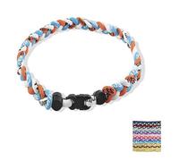 Generico Baseball NecklacesThree Braided Rope Tornado Pattern Necklace for beaded rope for rope number necklaces for game day (3#,20 inches)