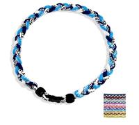 Generico Baseball NecklacesThree Braided Rope Tornado Pattern Necklace for beaded rope for rope number necklaces for game day (8#,18 inches)