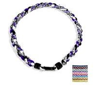 Generico Baseball NecklacesThree Braided Rope Tornado Pattern Necklace for beaded rope for rope number necklaces for game day (12#,19 inches)