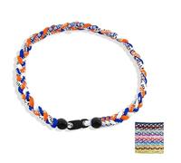 Generico Baseball NecklacesThree Braided Rope Tornado Pattern Necklace for beaded rope for rope number necklaces for game day (16#,20 inches)