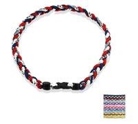 Generico Baseball NecklacesThree Braided Rope Tornado Pattern Necklace for beaded rope for rope number necklaces for game day (2#,18 inches)