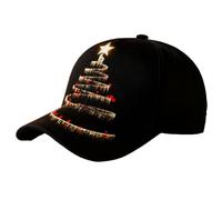 Generico Baseballkappe Schwarz mit Sternendruck Twill 57-60 cm | Unisex Festliche cap für Männer & Frauen | Sonnenschutz Hut für Outdoor & Reisen | Modische Baseballmütze für Alltag & Neujahrsfeier