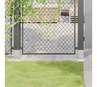 Generico Basi per Pali Quadrate 4 pz Argento 91x91 mm in Acciaio Zincato,Argento,5.05kg,42000010