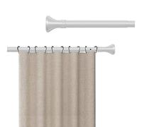 Generico Bastone Tende a Pressione da 40 a 500 cm Estensibile Bastoni per Tende Telescopico Asta Tenda a Pressione per Finestra Bagno Armadio Cucina Balcone Porta, Acciaio Inox(Bianco,40-50cm)