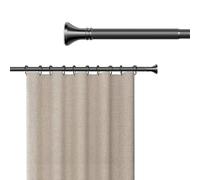 Generico Bastone Tende a Pressione da 40 a 500 cm Estensibile Bastoni per Tende Telescopico Asta Tenda a Pressione per Finestra Bagno Armadio Cucina Balcone Porta, Acciaio Inox(Nero,210-300CM)