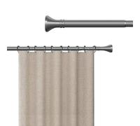 Generico Bastone Tende a Pressione da 40 a 500 cm Estensibile Bastoni per Tende Telescopico Asta Tenda a Pressione per Finestra Bagno Armadio Cucina Balcone Porta, Acciaio Inox(Grigio,210-300CM)