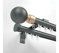 Generico Bastoni per Tende Doppi per Finestre da 70-600cm, con Semplice Testa Decorativa, Bastone per Tende Decorativo da Fattoria Resistente per Camera da Letto E Patio(Blue,160cm(2 * 80cm))