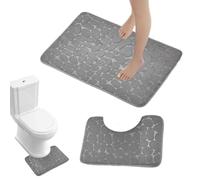 Genérico Bath Mat - Machine-Washable Rug | Soft Thick Absorbent Bathroom Carpet Floor Mat | Bathroom 2 Piece Coral Fleece Bath Set for Bathroom Kitchen Home Toilet Offices