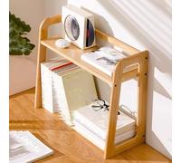 Generico Bathroom Countertop Organizer, Desk Hutch Dorm Office Storage Shelf, Wood Desktop Bookshelf Small Space Saver Rack(Yellow,50x20x40cm)