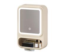 Generico Bathroom Mirror Cabinet, Mirrors with Storage Organizer, Led Lights and Magnetic Door, Tissue Dispenser, Modern Decor for Shampoo, Toiletries, Bathrooms Vanity, 42x28x11.5cm
