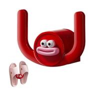 Generico Bathroom Slippers Hanger, Wall-Mounted Cartoon Sausage Mouth Rack, 3.74inch Space-Saving Shoe Holder, No-Punch Installation, Versatile Organizer, Bathroom and Entryway