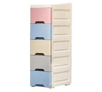 Genérico Bathroom Storage Cabinet, 5-Tier Drawer Design Vertical Organizer Shelves, Narrow Kitchen Organizer Cabinet with Casters For Hotel Apartment Rental Kitchen Restaurant Bathroom Businesses