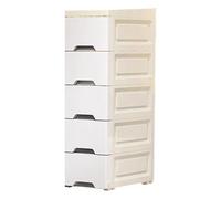 Generico Bathroom Storage Cabinet, 5-Tier Vertical Organizer, Narrow Space Design, Rolling Casters Included, Drawer Shelf Unit for Kitchen, Apartment, Hotel, Rental, Restaurant, Business Use