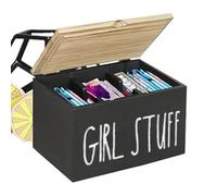 Generico Bathroom Storage Container - 21cm Divided Size | Wood Tampon Holder Box With Dustproof Lid, Discreet Feminine Hygiene Care Dispenser Case For Toilet Vanity Countertop Guest Restroom