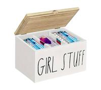 Generico Bathroom Storage Container - 21cm Divided Size | Wood Tampon Holder Box With Dustproof Lid, Discreet Feminine Hygiene Care Dispenser Case For Toilet Vanity Countertop Guest Restroom