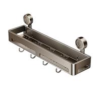 Generico Bathroom Suction Shelves, Shower Shelves Suction Wall Holder, No Drill Installation, Space-Saving Rack Organizer, Ideal for Towel Storage, 15.75x5.12x4.92 Inches, Silver, 1 Piece